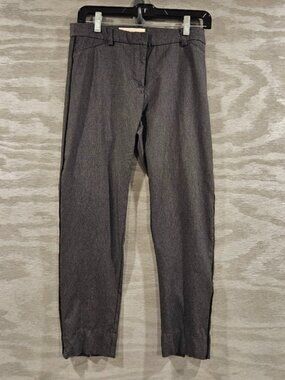 Cloth & Stone SZ S Dark Gray Cropped Flat Front Stretch Pant W/Side Braid Detail